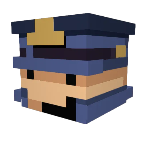 barret22w Minecraft avatar head, 3D render