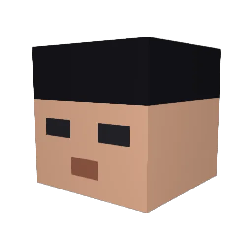 barrote Minecraft avatar head, 3D render