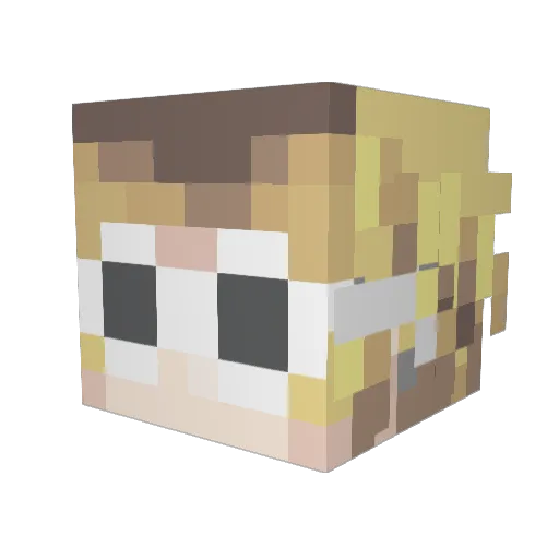barrowski Minecraft avatar head, 3D render