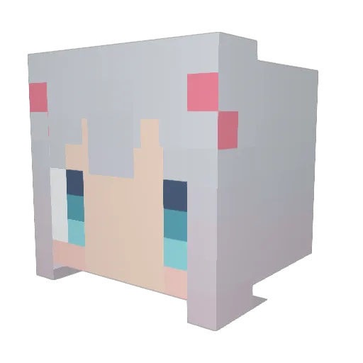 barusanw Minecraft avatar head, 3D render