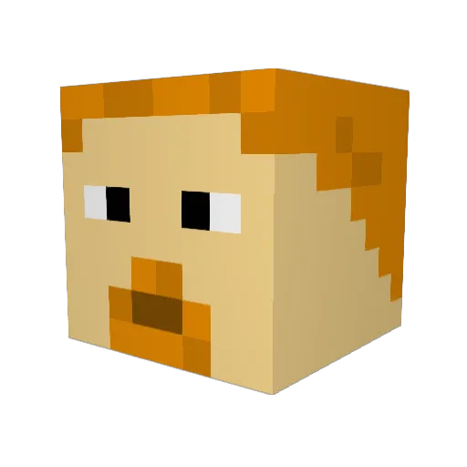 baseeee Minecraft avatar head, 3D render