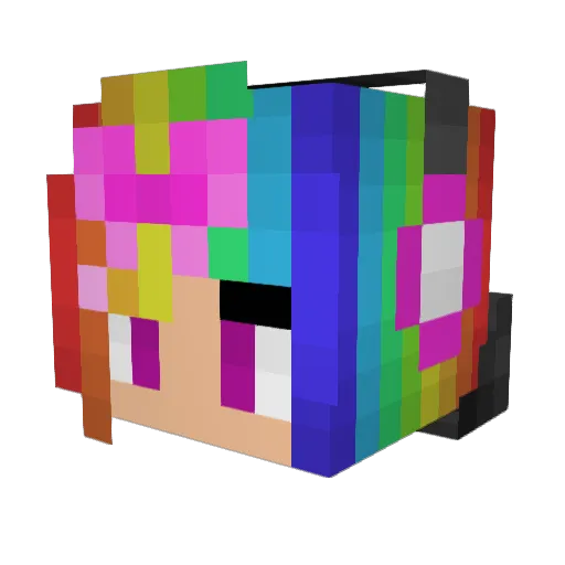 baskunk Minecraft avatar head, 3D render