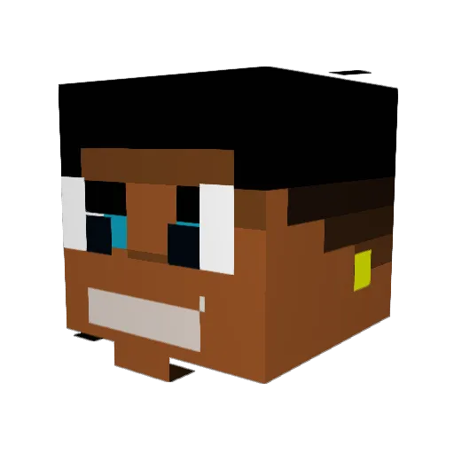 basnNn Minecraft avatar head, 3D render