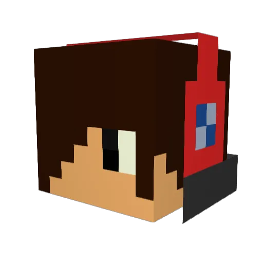 basti250901 Minecraft avatar head, 3D render