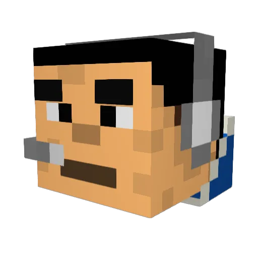 batata_1 Minecraft avatar head, 3D render