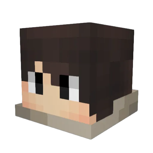 batima Minecraft avatar head, 3D render