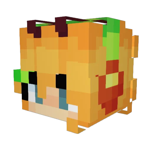 batnoo Minecraft avatar head, 3D render