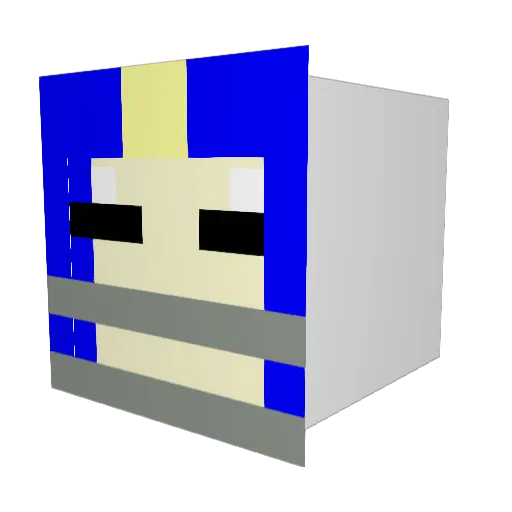 batter02 Minecraft avatar head, 3D render