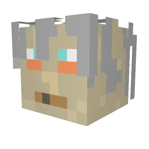 battlegolom Minecraft avatar head, 3D render