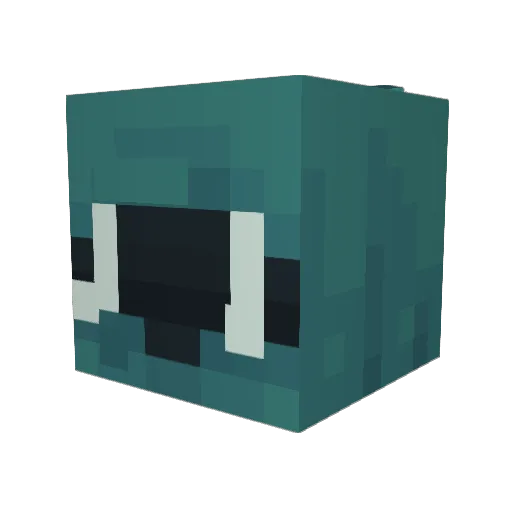 battlle Minecraft avatar head, 3D render