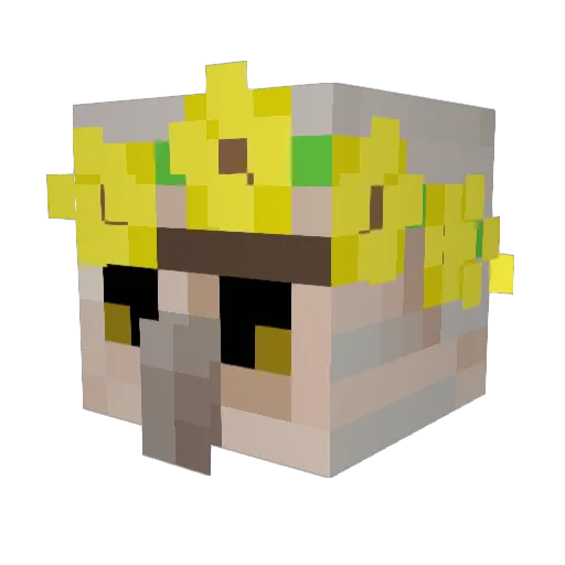 batturing Minecraft avatar head, 3D render