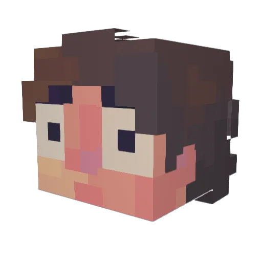 bauncek Minecraft avatar head, 3D render