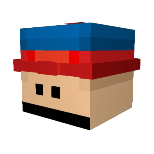 baveksikoff Minecraft avatar head, 3D render