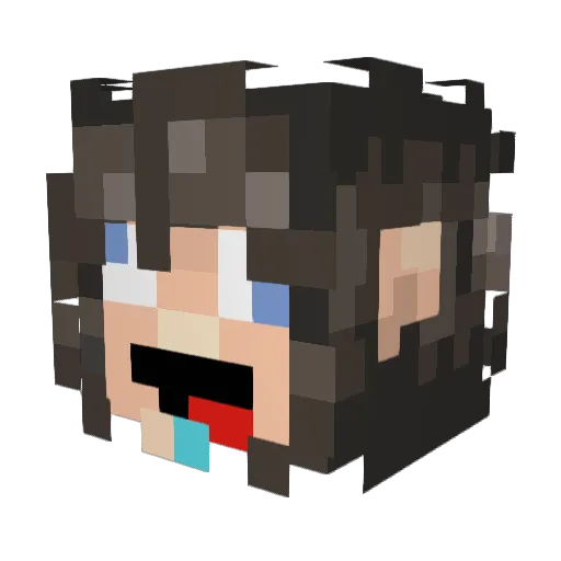 baxcer Minecraft avatar head, 3D render