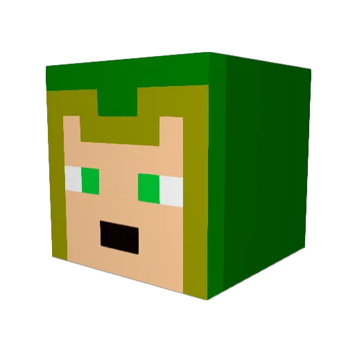 bazaam Minecraft avatar head, 3D render