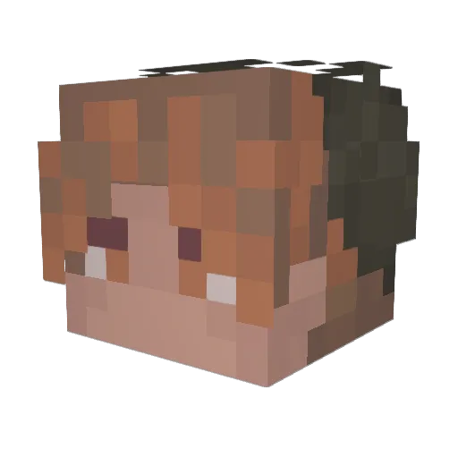 bazsog Minecraft avatar head, 3D render