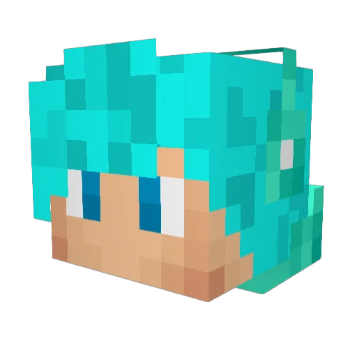 bb7ryu Minecraft avatar head, 3D render
