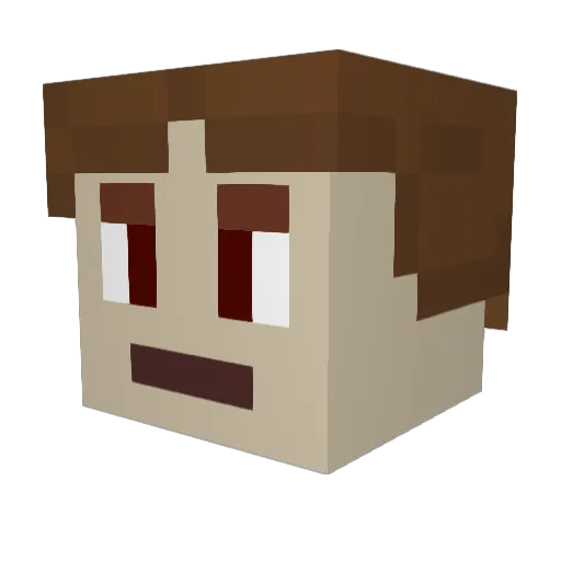bbakon Minecraft avatar head, 3D render