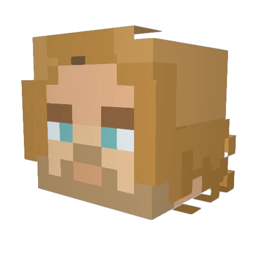 bbaku Minecraft avatar head, 3D render