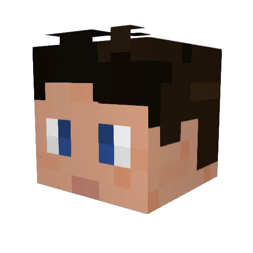 bbangbbare Minecraft avatar head, 3D render