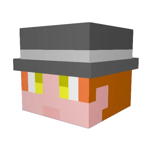 bbangi Minecraft avatar head, 3D render