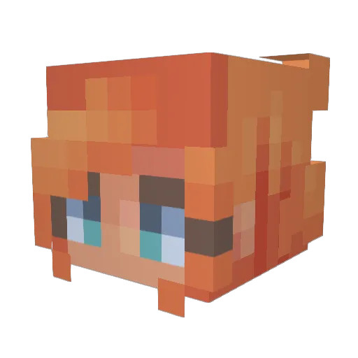 bbbeau Minecraft avatar head, 3D render