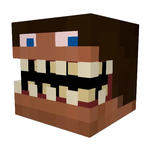 bbchann Minecraft avatar head, 3D render