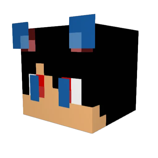 bbeanbi Minecraft avatar head, 3D render