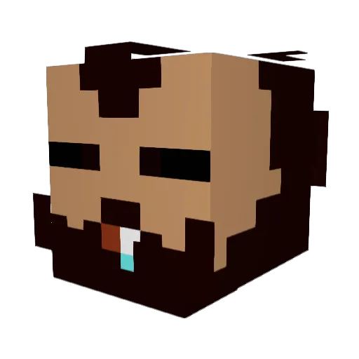 bbgal Minecraft avatar head, 3D render