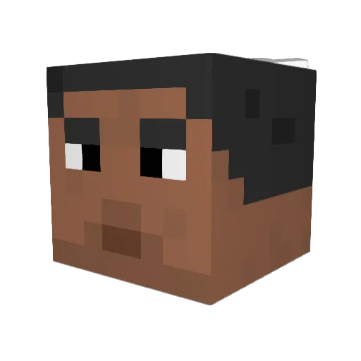 bbgrnk Minecraft avatar head, 3D render