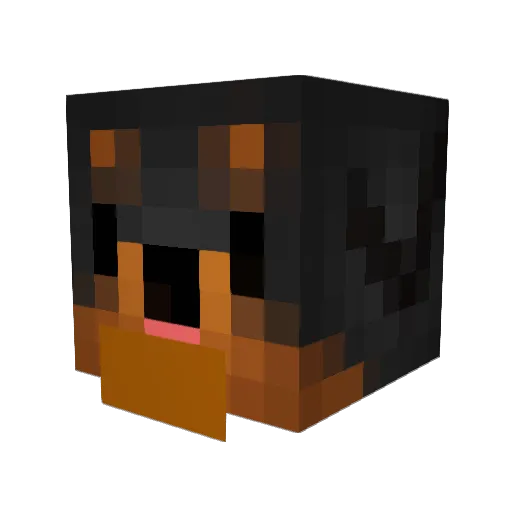 bbigdog Minecraft avatar head, 3D render