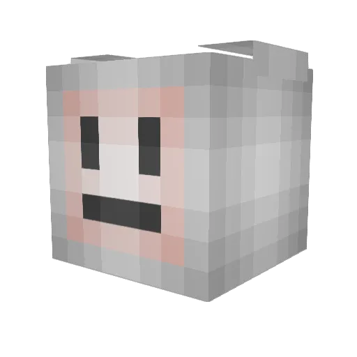bbiyakee Minecraft avatar head, 3D render