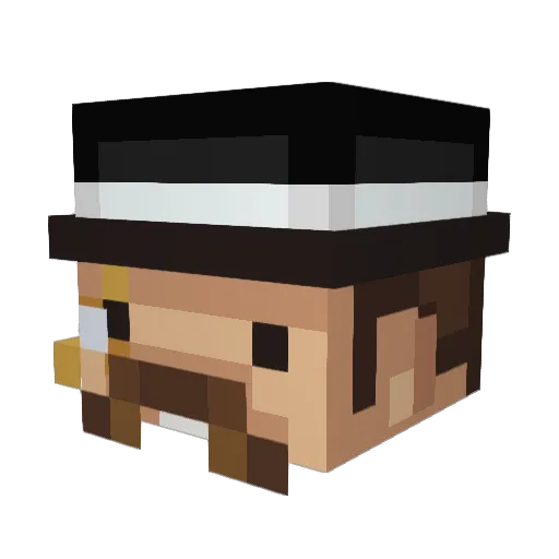 bbjedi Minecraft avatar head, 3D render