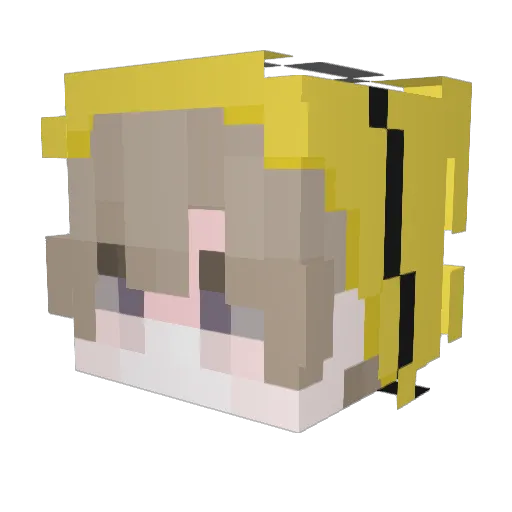 bbnja Minecraft avatar head, 3D render