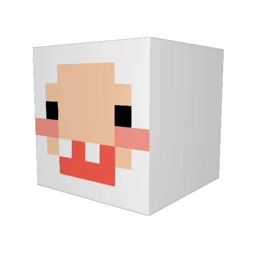 bborong Minecraft avatar head, 3D render