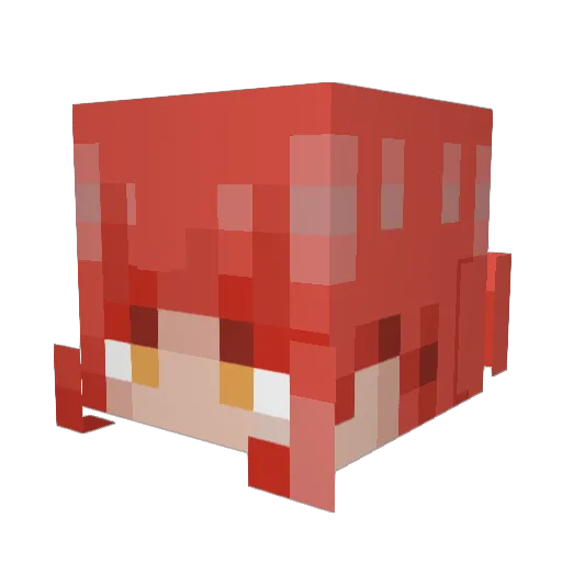 bbpinkk Minecraft avatar head, 3D render