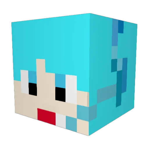 bbt1314 Minecraft avatar head, 3D render