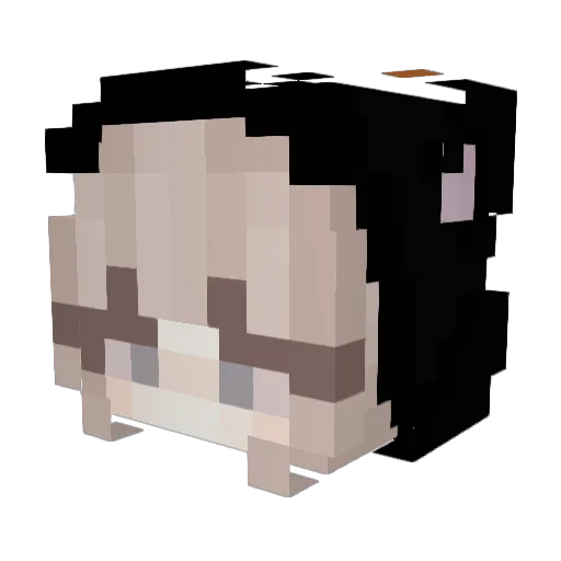bbtea Minecraft avatar head, 3D render