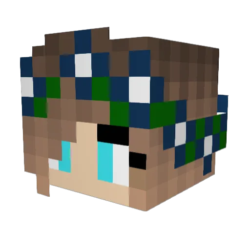 bbubba Minecraft avatar head, 3D render