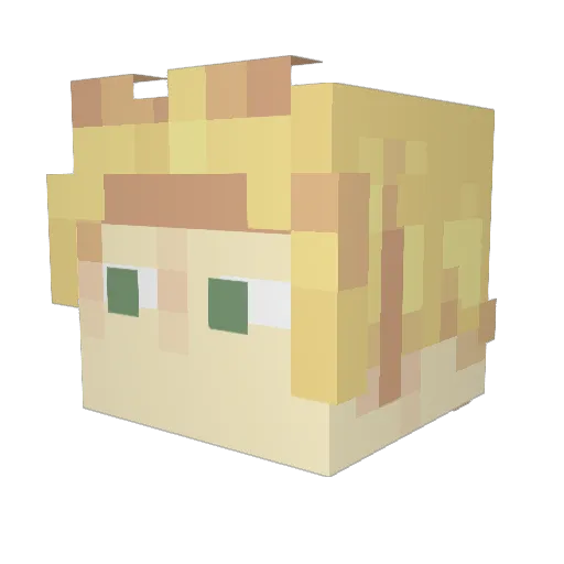 bbunco Minecraft avatar head, 3D render