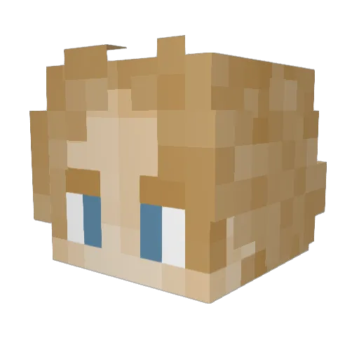 bbv Minecraft avatar head, 3D render