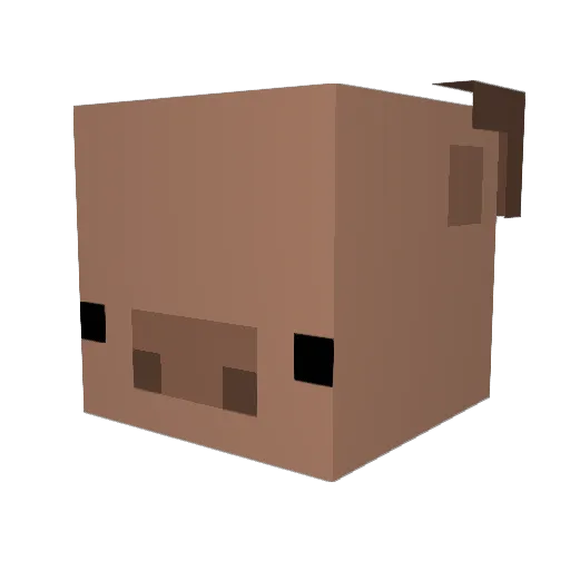 bbwiki Minecraft avatar head, 3D render