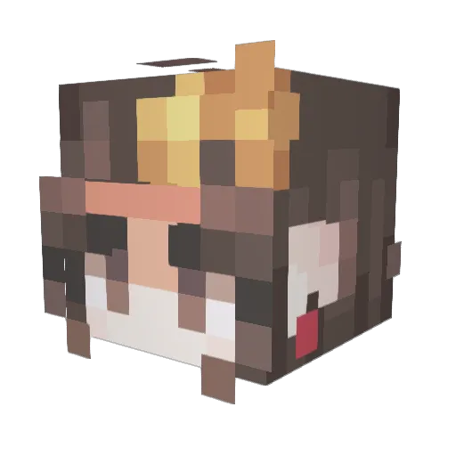 bbyboogie Minecraft avatar head, 3D render