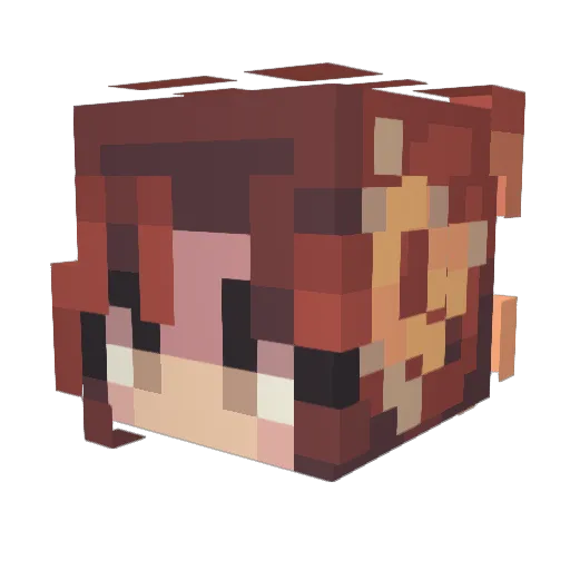 bbyluna Minecraft avatar head, 3D render