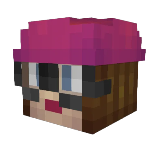 bbyporo Minecraft avatar head, 3D render