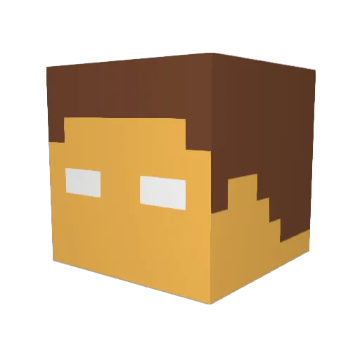bbyprincess Minecraft avatar head, 3D render