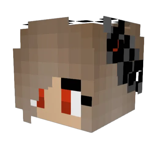 bcblack Minecraft avatar head, 3D render