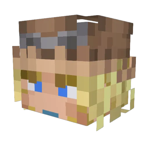 bclrrrr Minecraft avatar head, 3D render