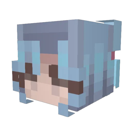 bd023 Minecraft avatar head, 3D render