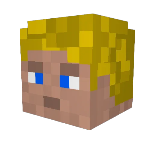 bdlbc Minecraft avatar head, 3D render